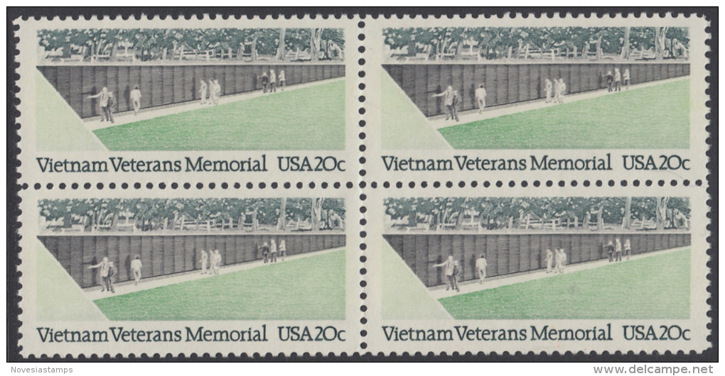 !a! USA Sc# 2109 MNH BLOCK - Vietnam Veterans - Nuevos