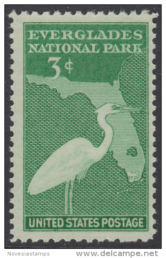 !a! USA Sc# 0952 MNH SINGLE - Everglades National Park - Ongebruikt