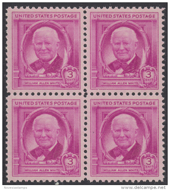 !a! USA Sc# 0960 MNH BLOCK - William Allen White - Unused Stamps