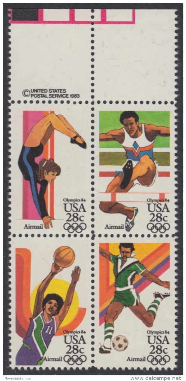 !a! USA Sc# C101-C104 MNH BLOCK W/ Top Margins & Copyright Symbol - 3b. 1961-... Ungebraucht