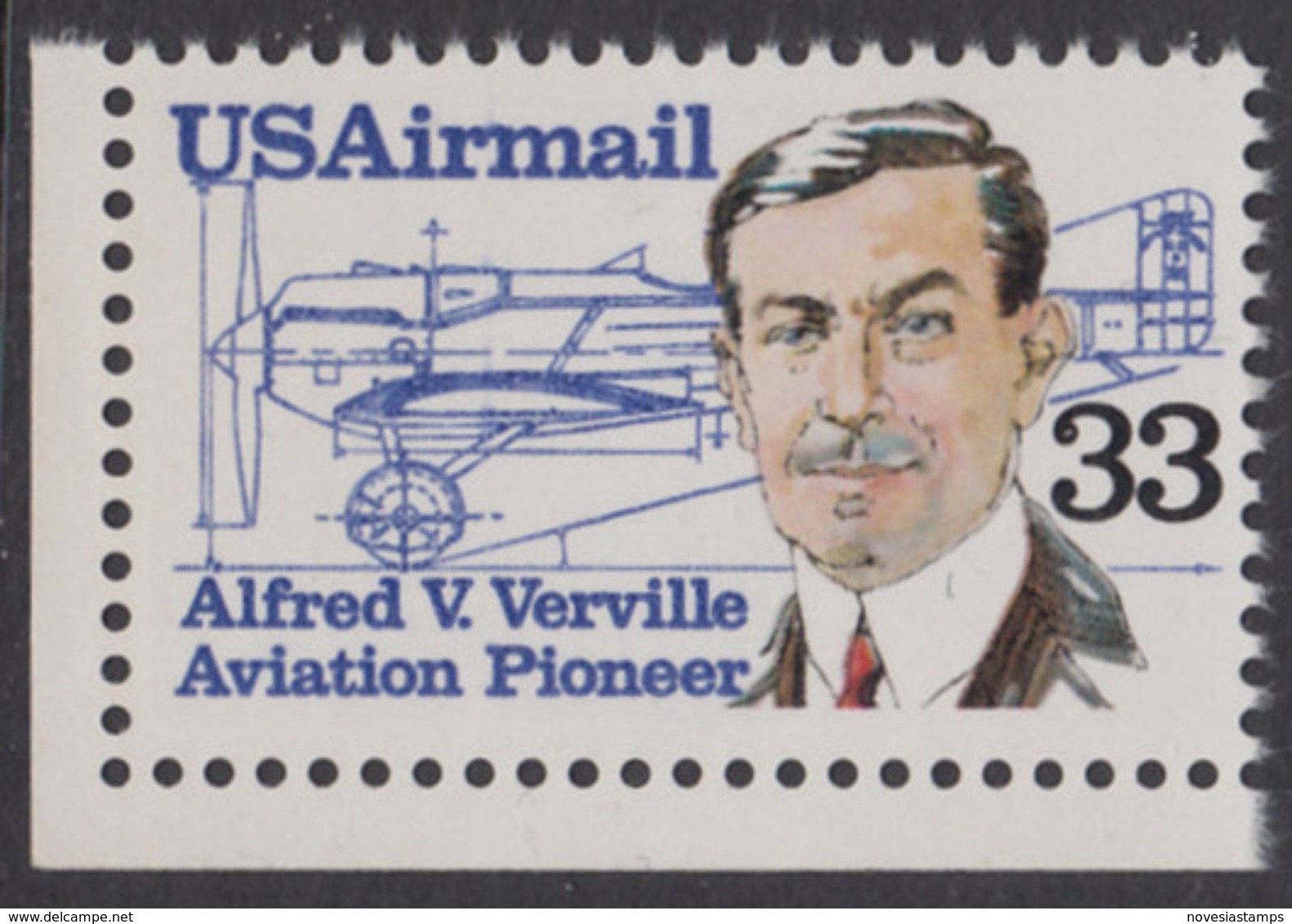 !a! USA Sc# C113 MNH SINGLE From Lower Left Corner - Alfred V. Verville - 3b. 1961-... Ungebraucht