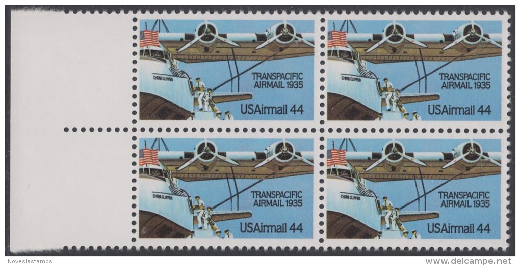 !a! USA Sc# C115 MNH BLOCK W/ Left Margins (a01) -Transpacific Airmail - 3b. 1961-... Ungebraucht