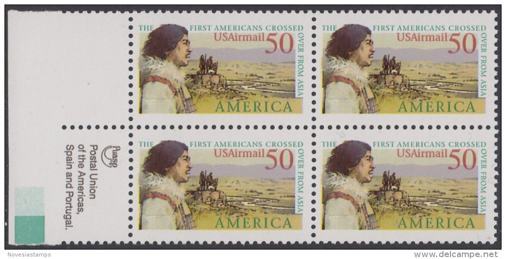 !a! USA Sc# C131 MNH BLOCK W/ Left Margins & Inscription (a01) - Bering Land Bridge - 3b. 1961-... Ungebraucht