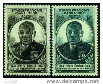 INDE ( Etablissement Français Dans L´ ) Poste 234 & 235 ** MNH Gouverneur Félix EBOUE [cote 2002 : 3,00 Euros] - Neufs