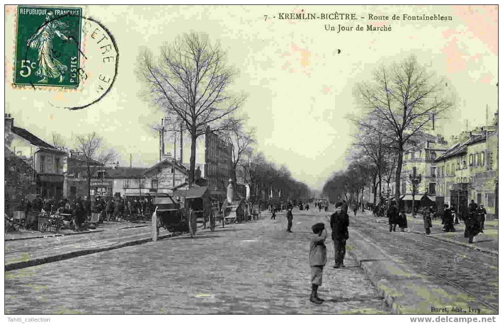 KREMLIN-BICÊTRE - Route De Fontainebleau - Un Jour De Marché - Kremlin Bicetre