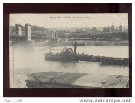 17919 Neuville Sur Saône Le Pont & Le Quai édit.chambion  Remorqueur Péniche  Belle Carte Voir Description - Neuville Sur Saone