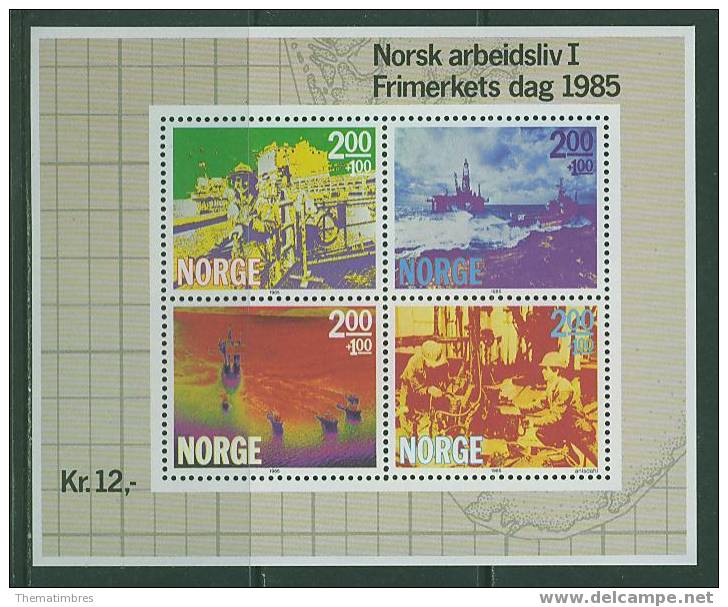 3S0288 Extraction Petroliere En Mer Bloc 5 Norvege 1985 Neuf ** - Pétrole