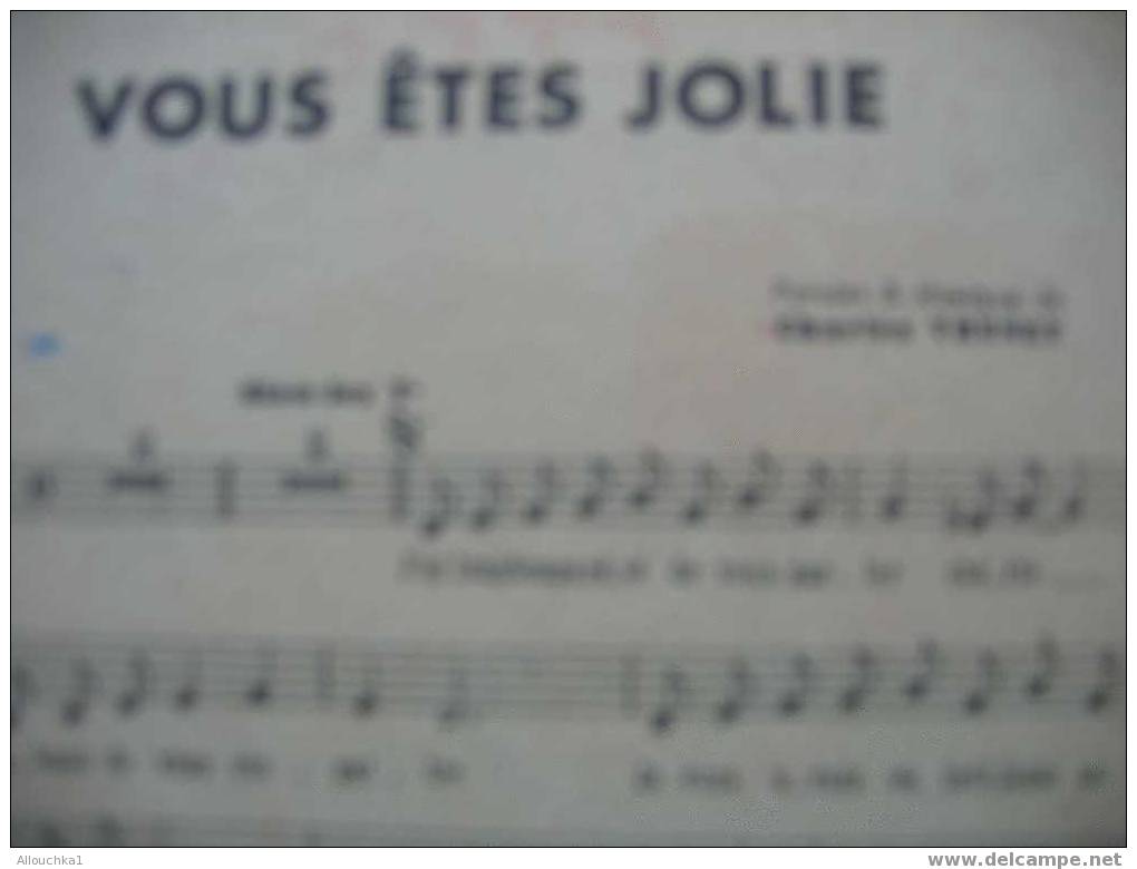 MUSIQUE & PARTITIONS //DE  CHARLES TRENET :VOUS ETES JOLIE   EDITIONS RAOUL BRETON    ! MCMXXXIX - Song Books