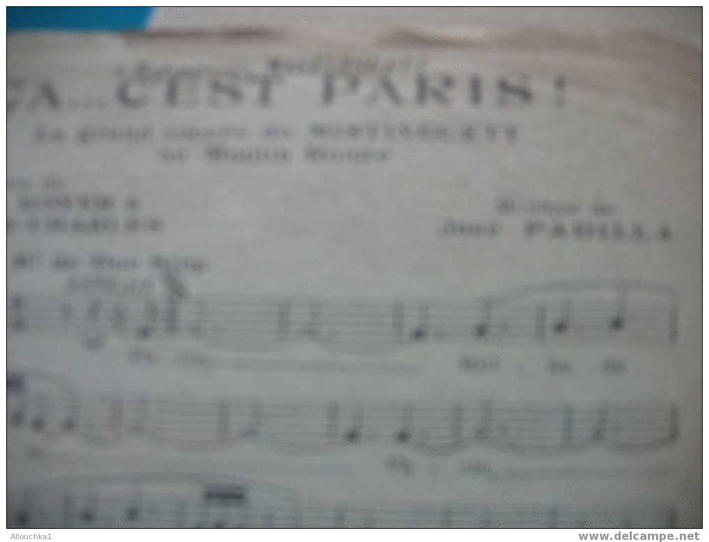 MUSIQUE & PARTITIONS //DE MISTINGUETT  "  CA C'EST PARIS  "  EDITIONS  SALABERT   !   1926 - Song Books