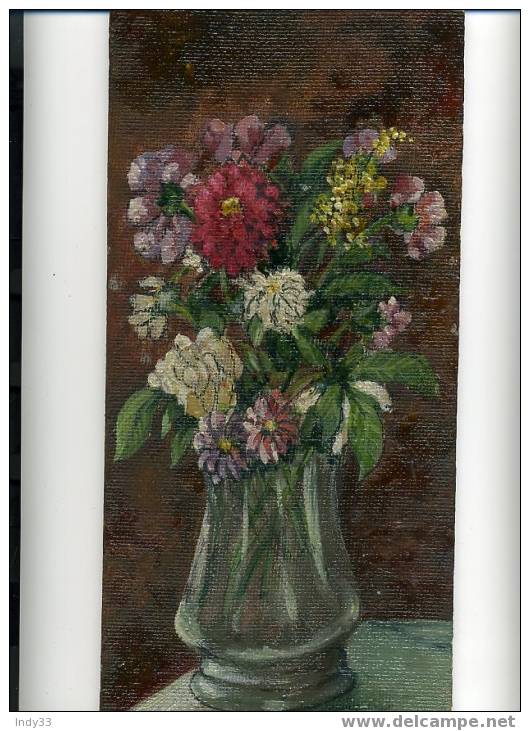 - BOUQUET DE FLEURS . HUILE SUR PANNEAU - Oils