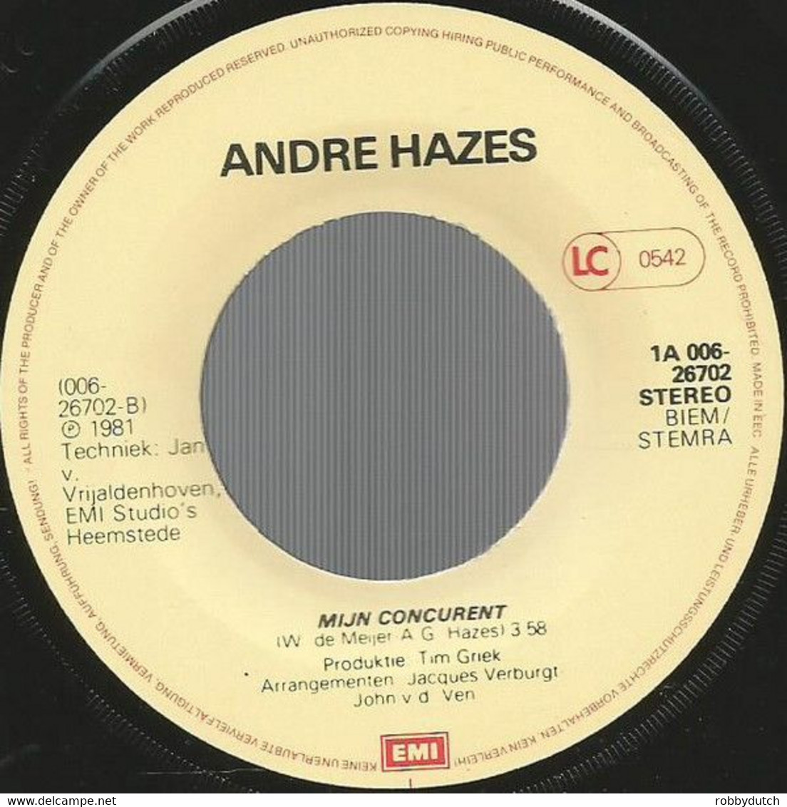 * 7" * ANDRÉ HAZES - 'N BEETJE VERLIEFD (1981 Ex-!!!) - Andere - Nederlandstalig