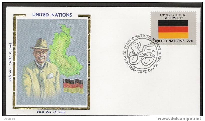 SA254.-.U.N. / O.N.U - SILK COVER-  GERMANY // ALEMANIA  FLAG- BEAUTIFUL COVER. - Enveloppes