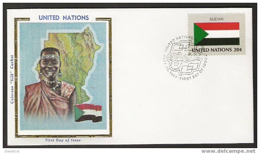 SA261.-.U.N. / O.N.U - SILK COVER- SUDAN  // SUDAN   FLAG- BEAUTIFUL COVER. - Enveloppes