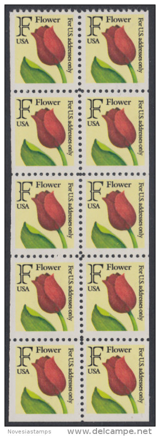 !a! USA Sc# 2520a MNH BOOKLET-PANE(10) - F And Flower - 1981-...
