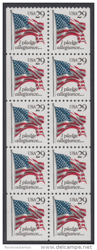 !a! USA Sc# 2593a MNH BOOKLET-PANE(10) - Pledge Of Allegiance - 3. 1981-...