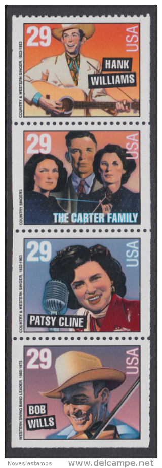 !a! USA Sc# 2778a MNH BOOKLET-PANE(4) - Country Music - 1981-...