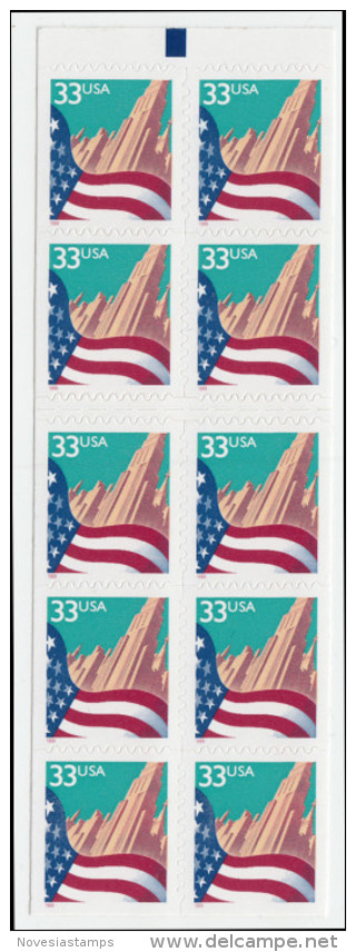 !a! USA Sc# 3279a MNH BOOKLET-PANE(10) - Flag And City - 1981-...