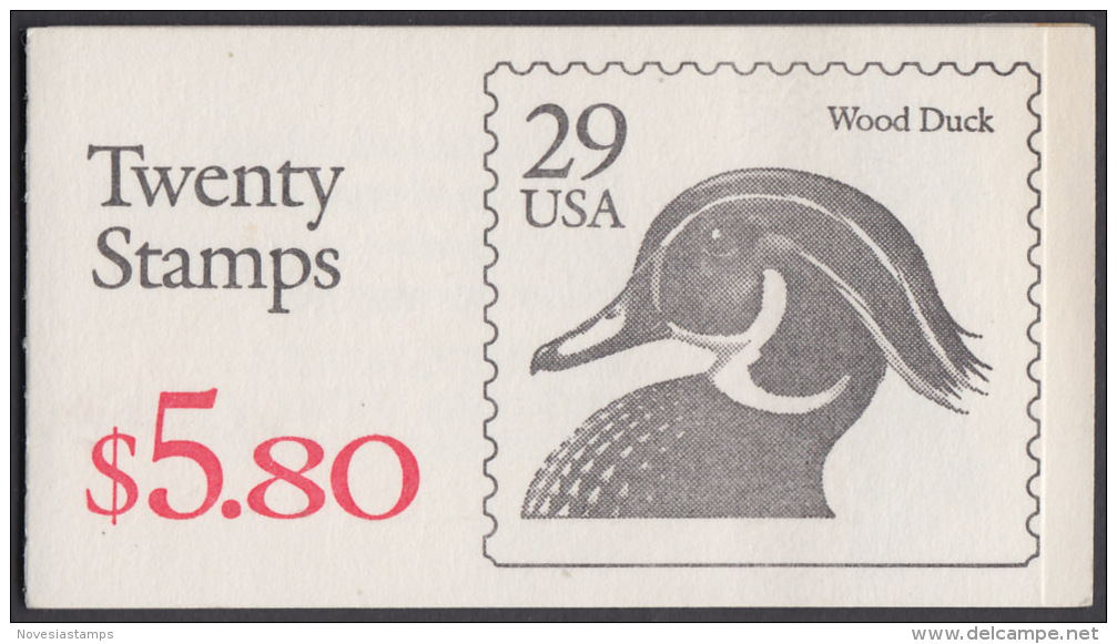 !a! USA Sc# 2484a MNH BOOKLET(20) - Wood Duck - 3. 1981-...