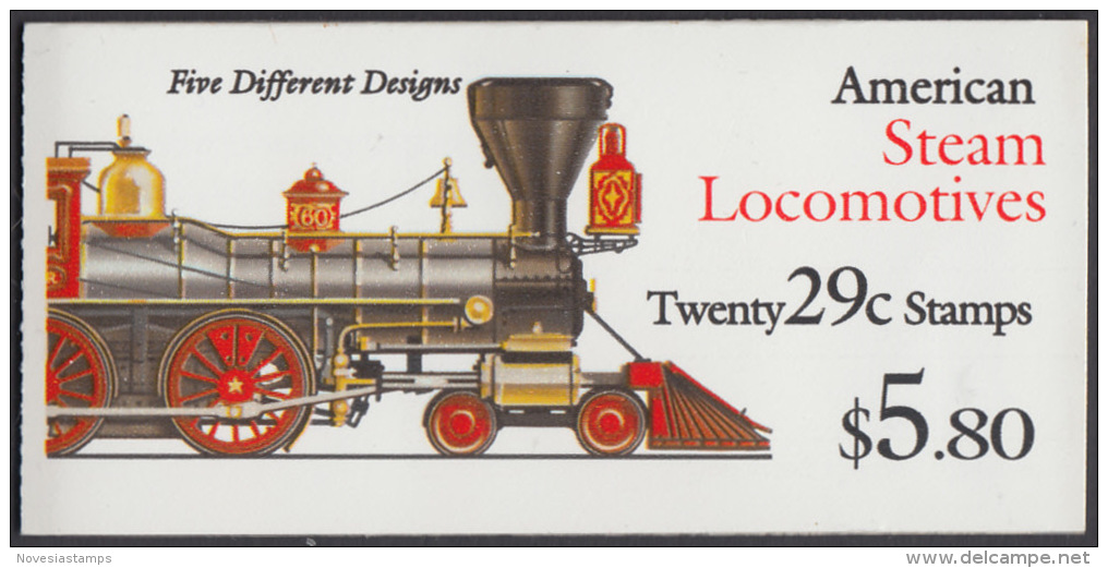 !a! USA Sc# 2847a MNH BOOKLET(20) - Locomotives - 3. 1981-...