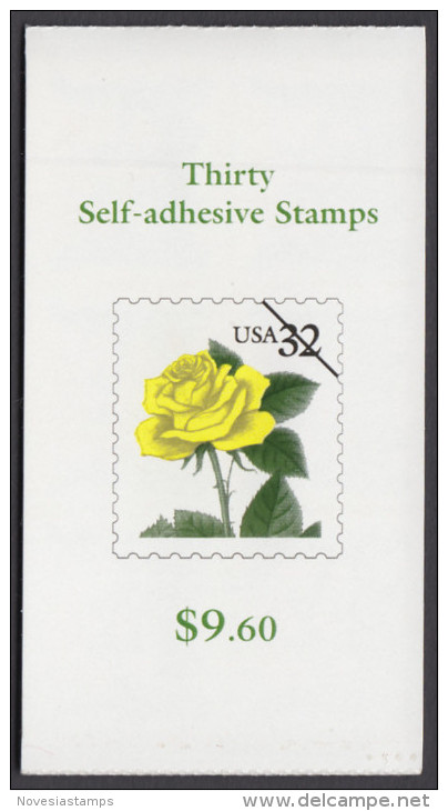 !a! USA Sc# 3049d MNH BOOKLET(30) - Yellow Rose - 1981-...