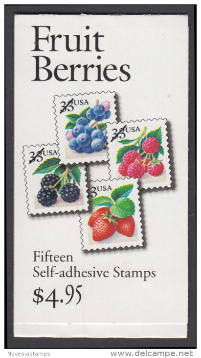 !a! USA Sc# 3301a MNH BOOKLET(15) - Berries - 1981-...