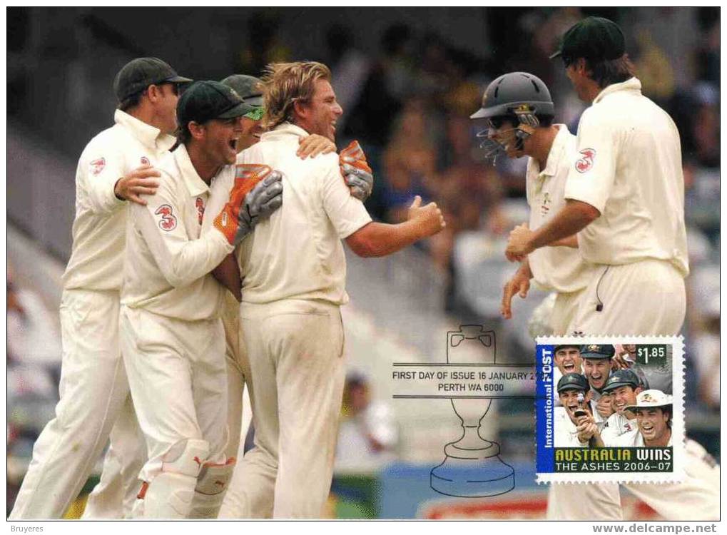 Entier Postal Sur Carte Postale Illustrée "Cricket - Equipe Qui Gagne" Avec Au Verso Timbre Oblit. PJ 16/01/07 - Cricket