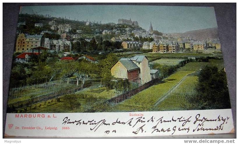 Germany,Marburg,Hessen,City View,Fields,South Side,vintage Postcard - Marburg