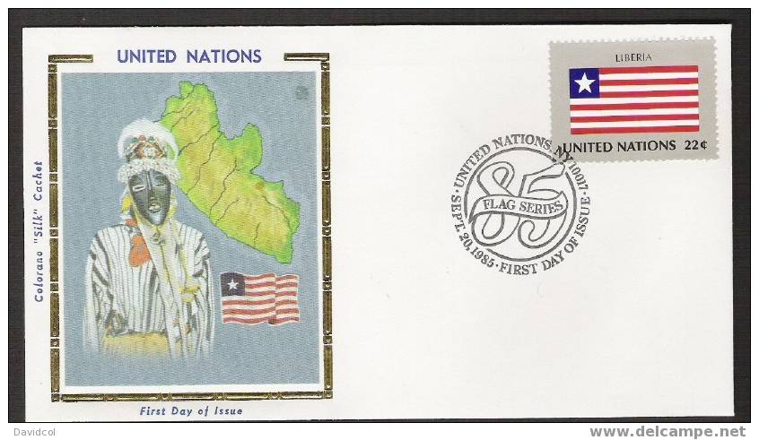 S892.-.U.N. / O.N.U - SILK COVER-  LIBERIA  // LIBERIA FLAG- BEAUTIFUL COVER. - Briefe