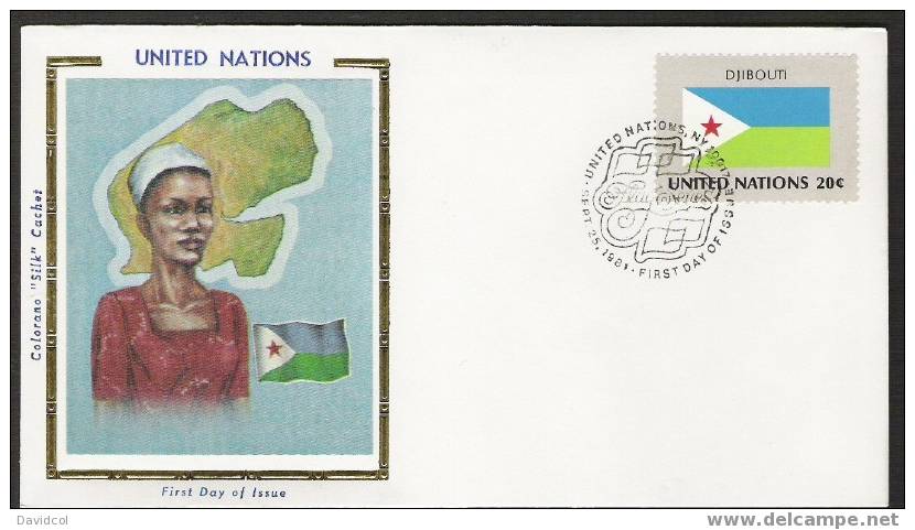 S893.-.U.N. / O.N.U - SILK COVER-  DJIBOUTI  // DJIBOUTI  FLAG- BEAUTIFUL COVER. - Enveloppes