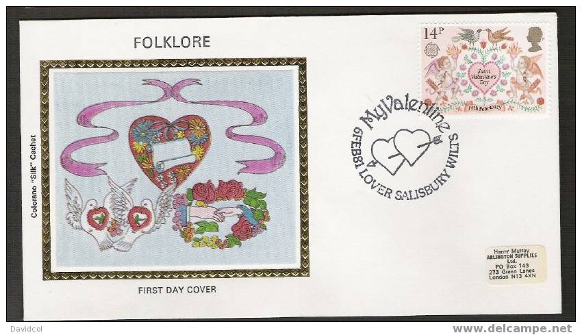 S855.-. GREAT BRITAIN - SILK COVER-  1981- FOLKLORE -  BEAUTIFUL COVER. - 1981