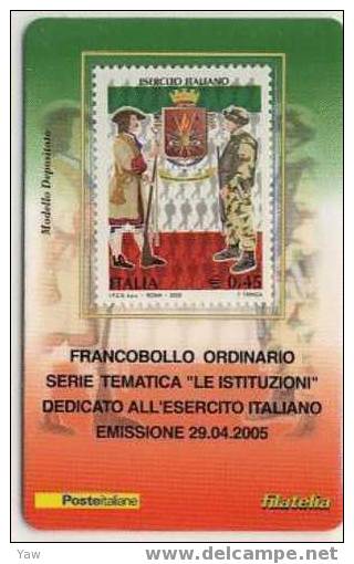 ITALIA**  TESSERA FILATELICA 2005  ESERCITO ITALIANO  (NOVITA´ ITALIANA) - Philatelic Cards