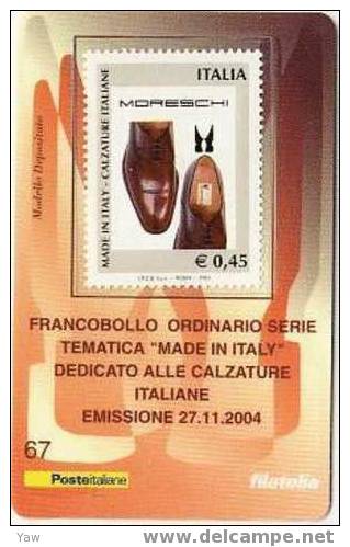 ITALIA**  TESSERA FILATELICA 2004  MADE IN ITALY: CALZATURE  (NOVITA´ ITALIANA) - Tarjetas Filatélicas