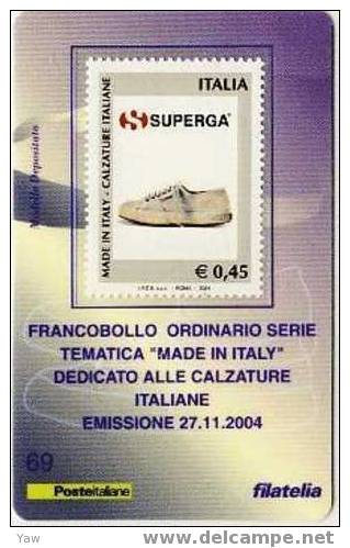ITALIA**  TESSERA FILATELICA 2004  MADE IN ITALY: CALZATURE  (NOVITA´ ITALIANA) - Philatelic Cards