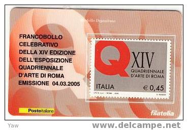 ITALIA**  TESSERA FILATELICA 2005  ESPOSIZIONE QUADRIENNALE D´ARTE A ROMA  (NOVITA´ ITALIANA) - Cartes Philatéliques