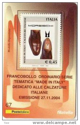 ITALIA**  TESSERA FILATELICA 2004  MADE IN ITALY: CALZATURE  (NOVITA´ ITALIANA) - Philatelic Cards