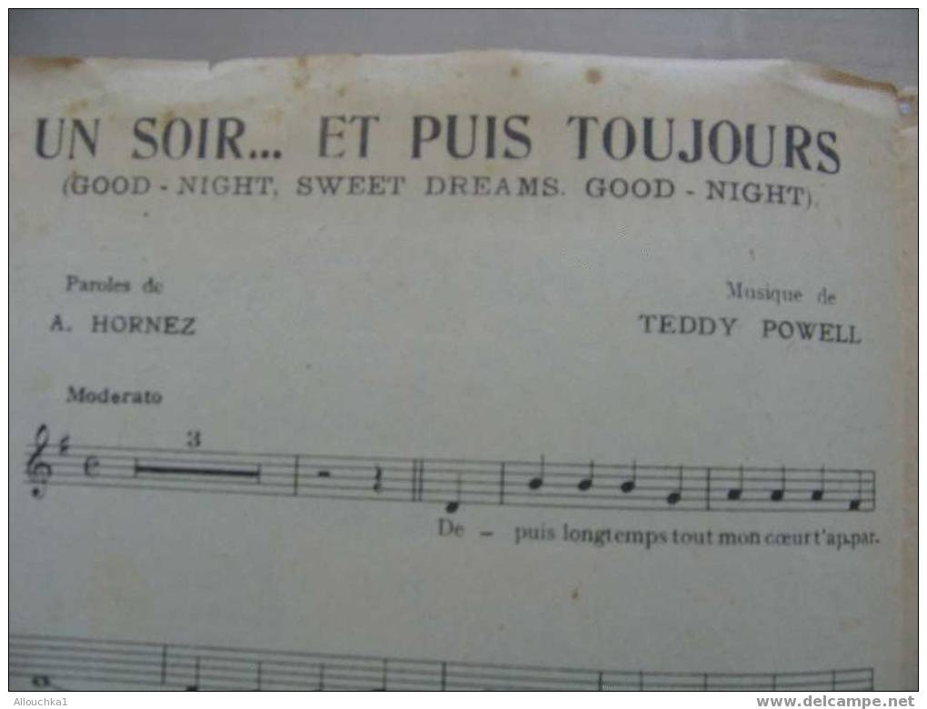 MUSIQUE & PARTITION :/  DE  LEO MARJANE   /  " UN SOIR ...ET PUIS TOUJOURS   " 1938 - Song Books