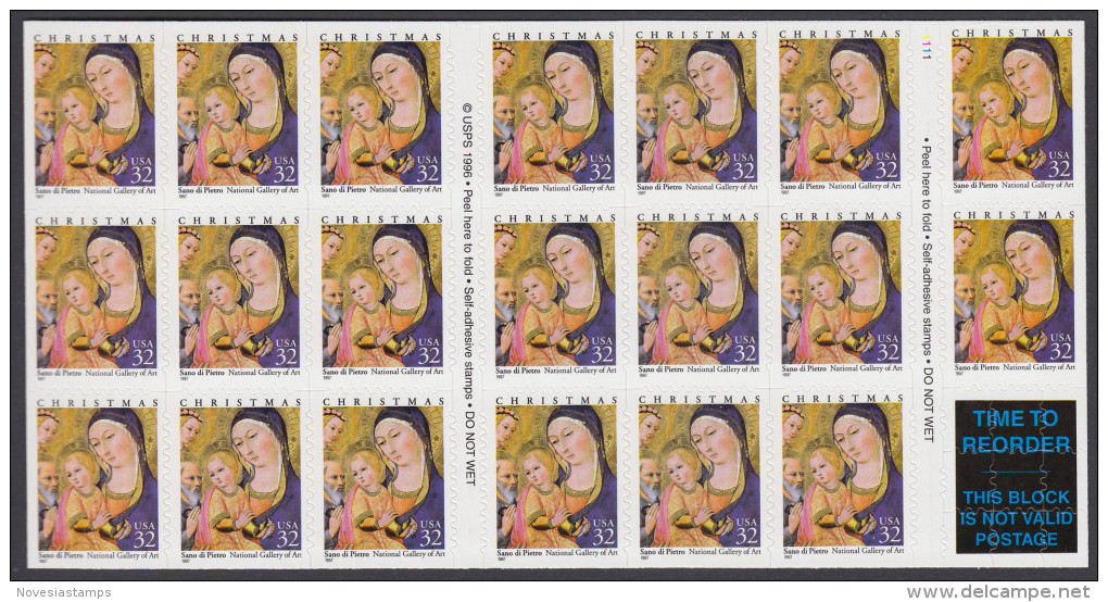 !a! USA Sc# 3176a MNH BOOKLET(20) - Madonna And Child - 1981-...