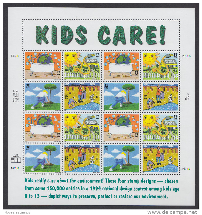 !a! USA Sc# 2951-2954 MNH SHEET(16) - Earth Day - Sheets