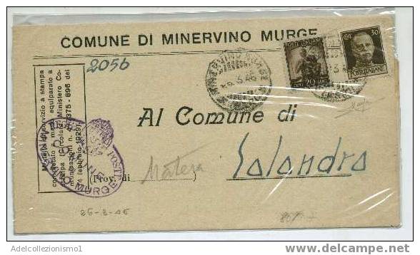 100)lettera Con 20c.democratica+30c. Imperiale Senza Fasci Da Murge A Salandra Il 23-6-1946 - Marcophilie