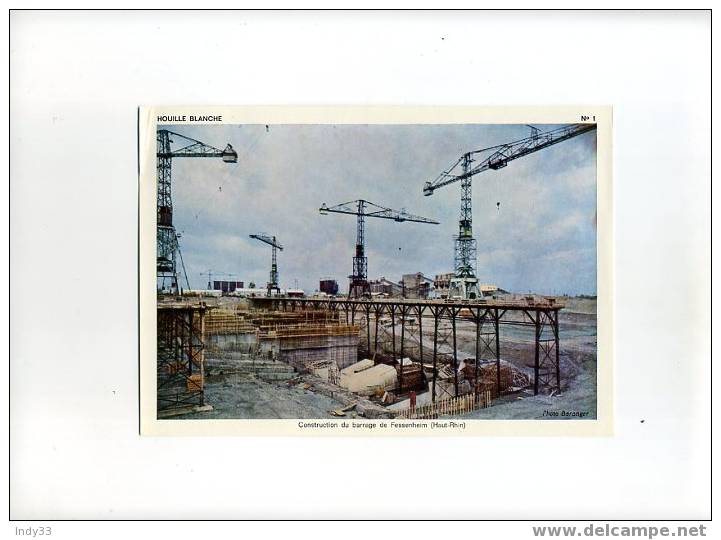 - CONSTRUCTION DU BARRAGE DE FESSENHEIM (HAUT-RHIN). REPRO DE PHOTO DES ANNEES 1960 - Sonstige & Ohne Zuordnung