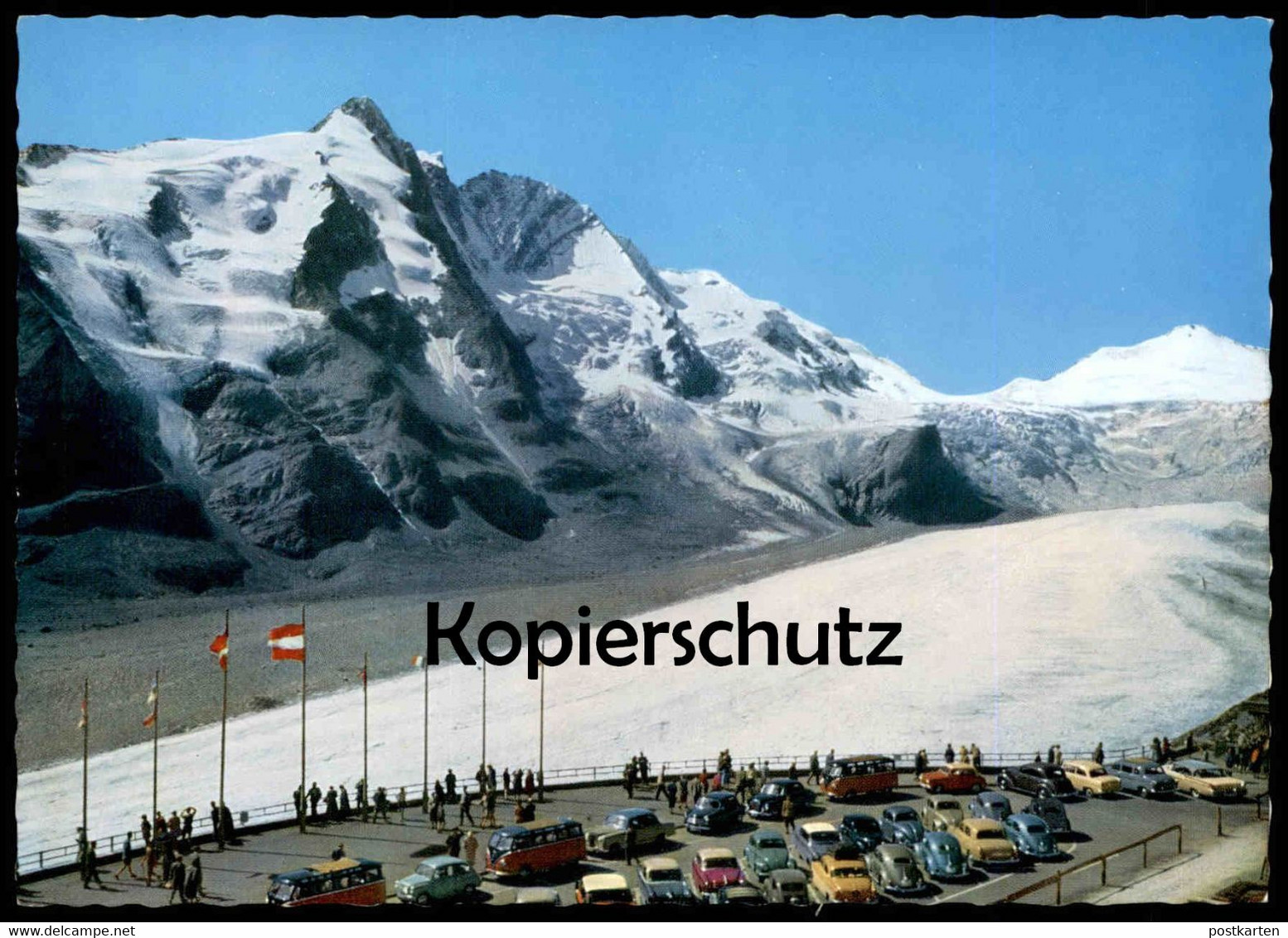 POSTKARTE GROSSGLOCKNER STRASSE FREIWANDECK VW BUS Brezel Käfer Kever Coccinelle Volkswagen Gletscher Auto Cars Voitures - Heiligenblut