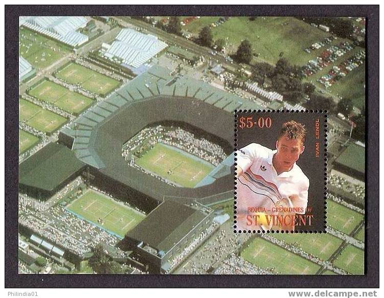 ST. VINCENT 1986 SPORT, TENNIS PLAYER - IVAN LENDL, STADIUM M/S MNH ** # 5631 - Tennis