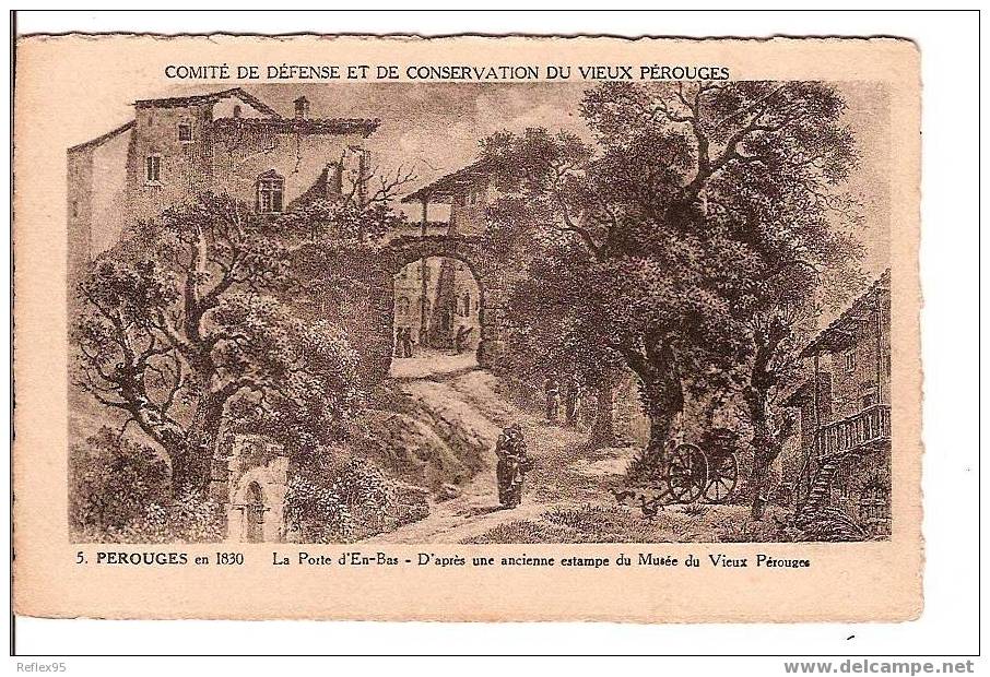 PEROUGES En 1830 - La Porte D´en Bas - Pérouges