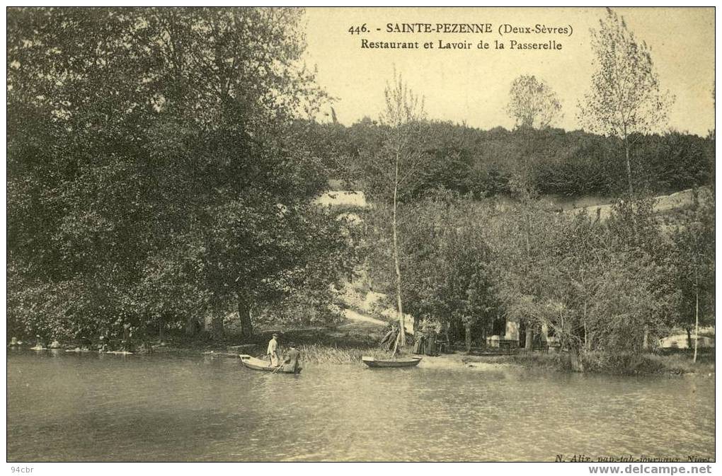 Cpa (79)  SAINTE PEZENNE Restaurant Et Lavoir De La Passerelle - Bressuire