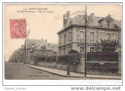 44 SAINT-NAZAIRE * La Sous-Préfecture * Cachet De 1908 - Saint Nazaire