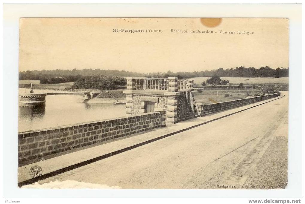 Saint Fargeau: Réservoir De Bourdon, Vue Sur La Digue (07-1941) - Saint Fargeau