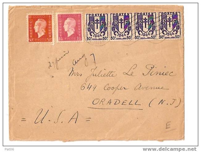 NANTE -GARE -30. VI.1945 /USA - Lettres & Documents