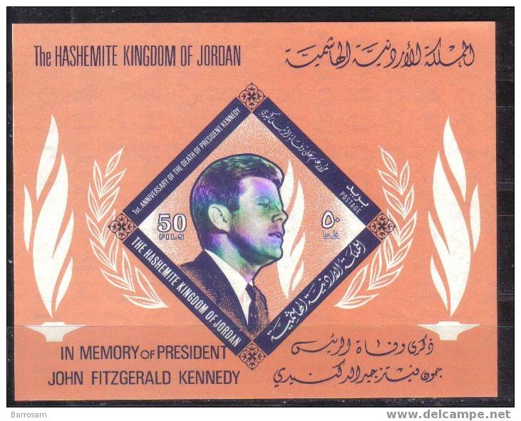 Jordan 1965 :JFK Michel Block23 MNH** - Kennedy (John F.)