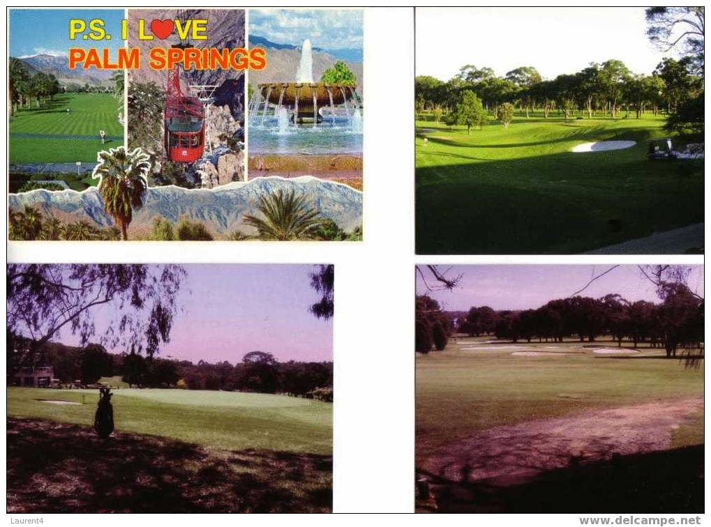 4 Carte De Golf / 4 Golf Postcard - Golf