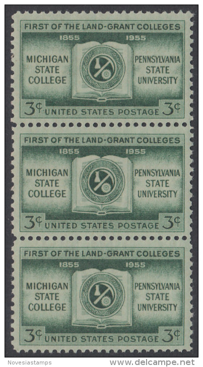 !a! USA Sc# 1065 MNH Vert.STRIP(3) - Land Grant Colleges - Unused Stamps